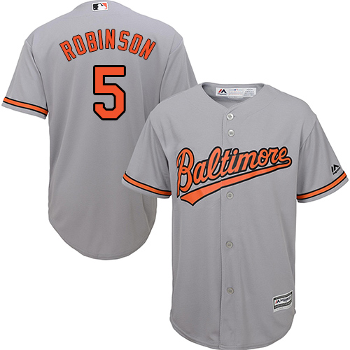 Orioles #5 Brooks Robinson Grey Cool Base Stitched Youth MLB Jersey - Click Image to Close